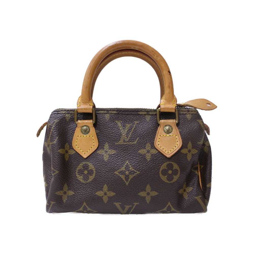 LOUIS VUITTON Speedy Monogram Leather Brown Handbag Compact